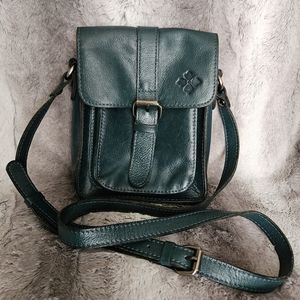 Patricia Nash teal leather crossbody bag